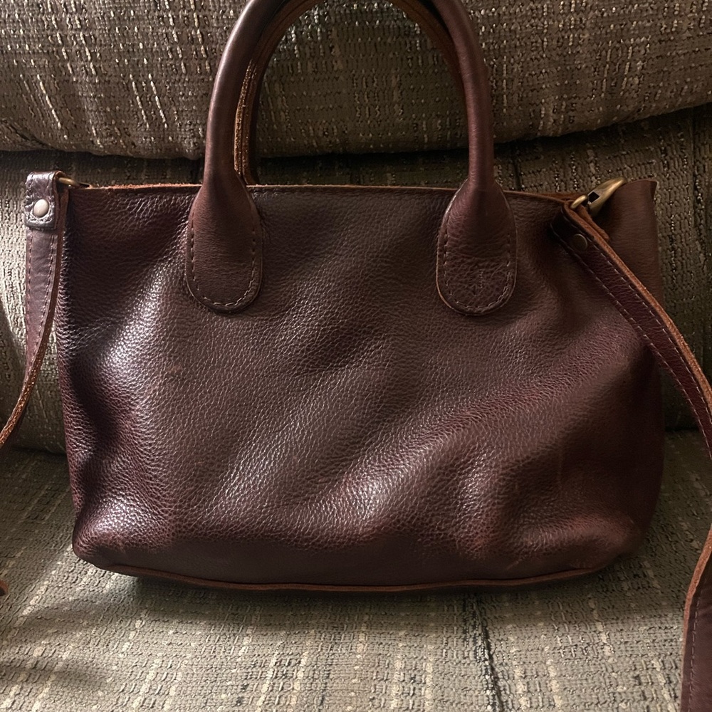 Portland Leather Dark Brown Crossbody Bag - Picture 2 of 6